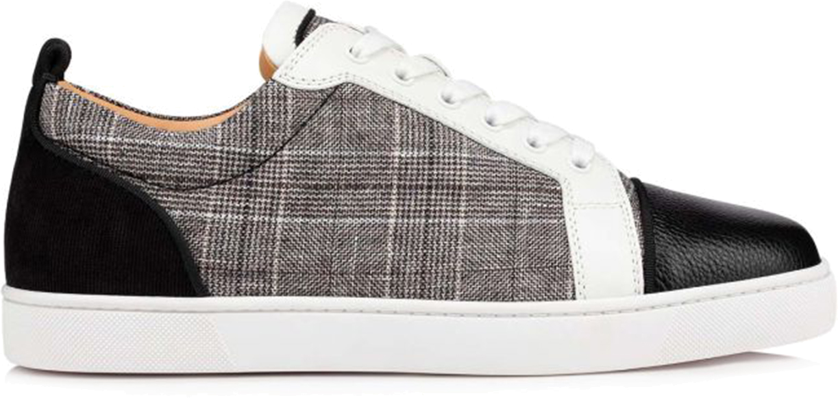 Christian Louboutin Louis Junior Orlato Flat Grey Checked Wool