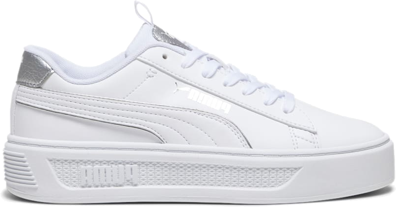 Puma Smash Platform V Pop Up Women S Sneakers White Matte Silver