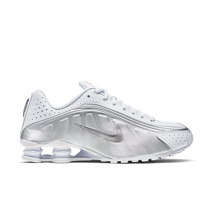 nike shox r4 all white