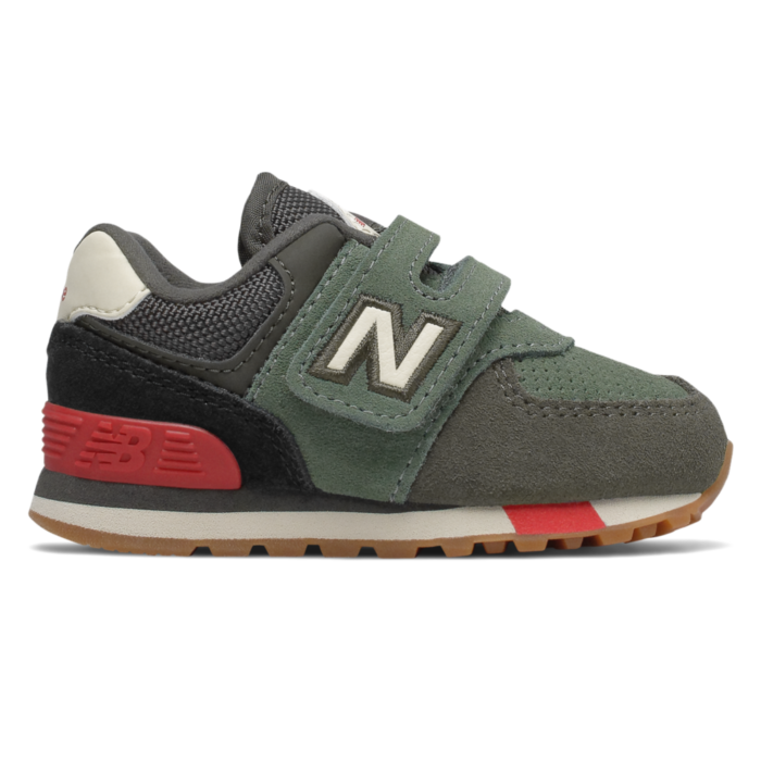 New Balance Hook and Loop  Camo Green/Team Red IV574JHR