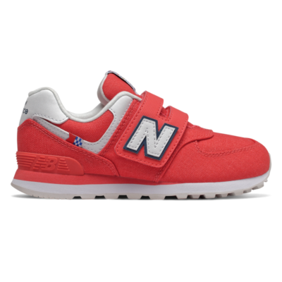 New Balance Hook and Loop 574  Toro Red/White YV574SOL