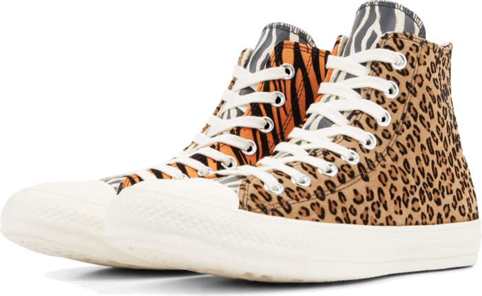Converse Chuck Taylor All Star Animal Print Suede High Top Brown 165553C