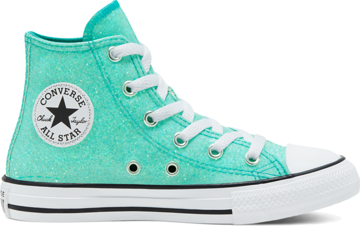 Converse Coated Glitter Chuck Taylor All Star High Top voor kids Rapid Teal/Black/White 666894C
