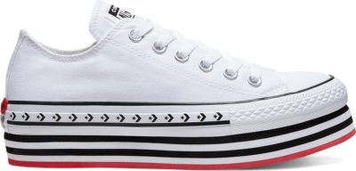 Converse Logo Play Platform Chuck Taylor All Star Low Top voor dames White/ Black 566762C