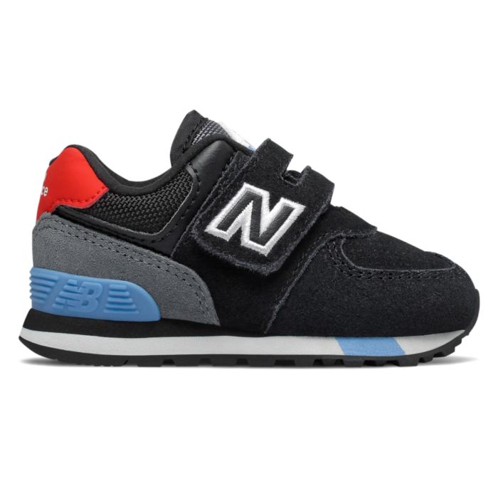 New Balance Hook and Loop  Black/Velocity Red IV574JHO