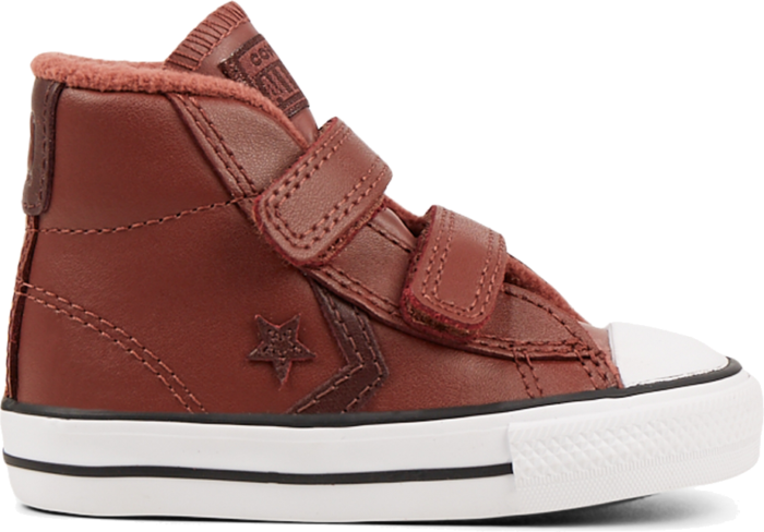 Converse Leather Hook and Loop Star Player Mid voor peuters Red 766044C