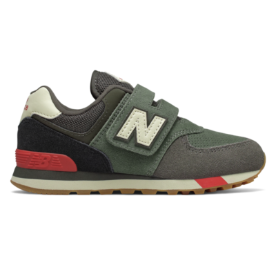 New Balance Hook and Loop 574  Camo Green/Team Red YV574JHR