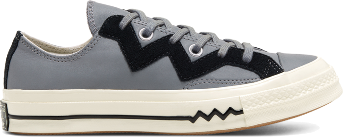 Converse Leather and Chevron Chuck 70 Low Top voor dames Black/ Brown 566137C