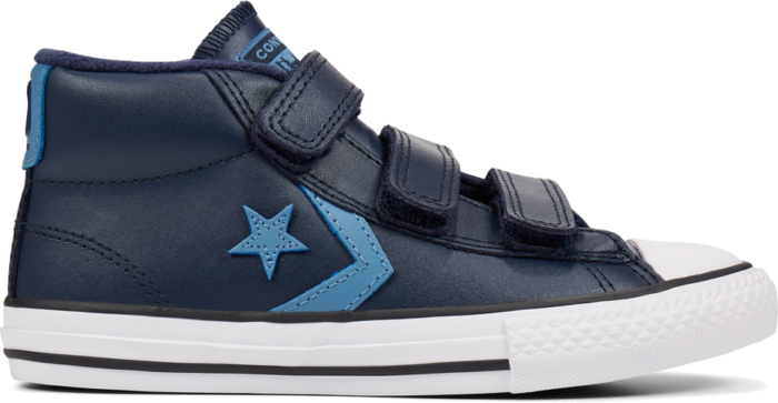 Converse Leather Hook and Loop Star Player Mid voor kinderen White 666041C