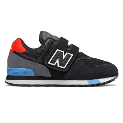 New Balance Hook and Loop 574  Black/Velocity Red YV574JHO