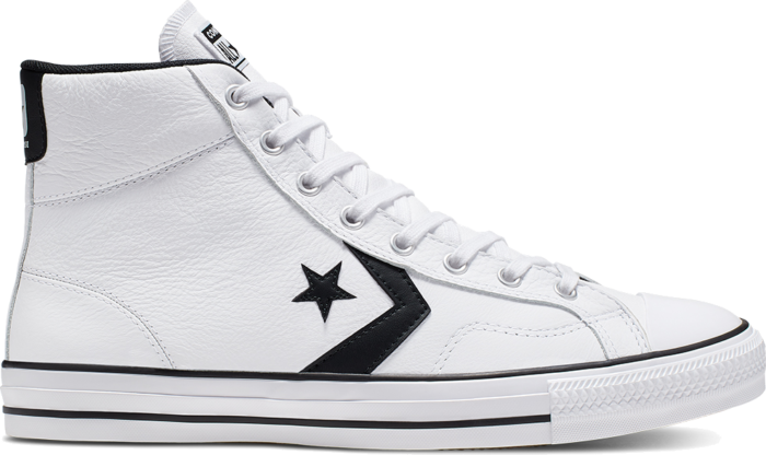 Converse Unisex Leather Star Player High Top White/ Black 166227C