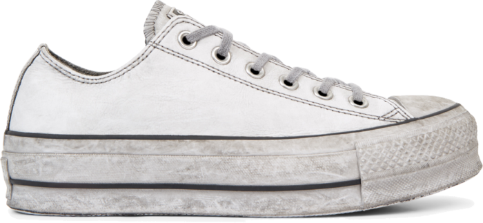 Converse Chuck Taylor All Star Leather Smoke Platform Low Top White 562911C