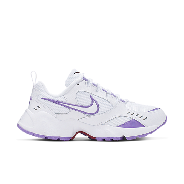 nike white and lilac air heights trainers