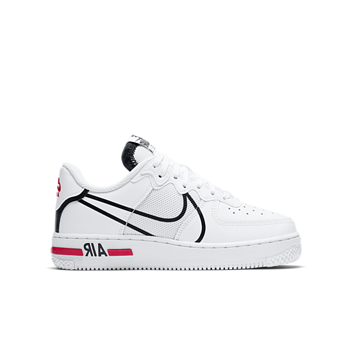 Nike Air Force 1 React D/MS/X White Black (GS) CD6960-100 | Wit