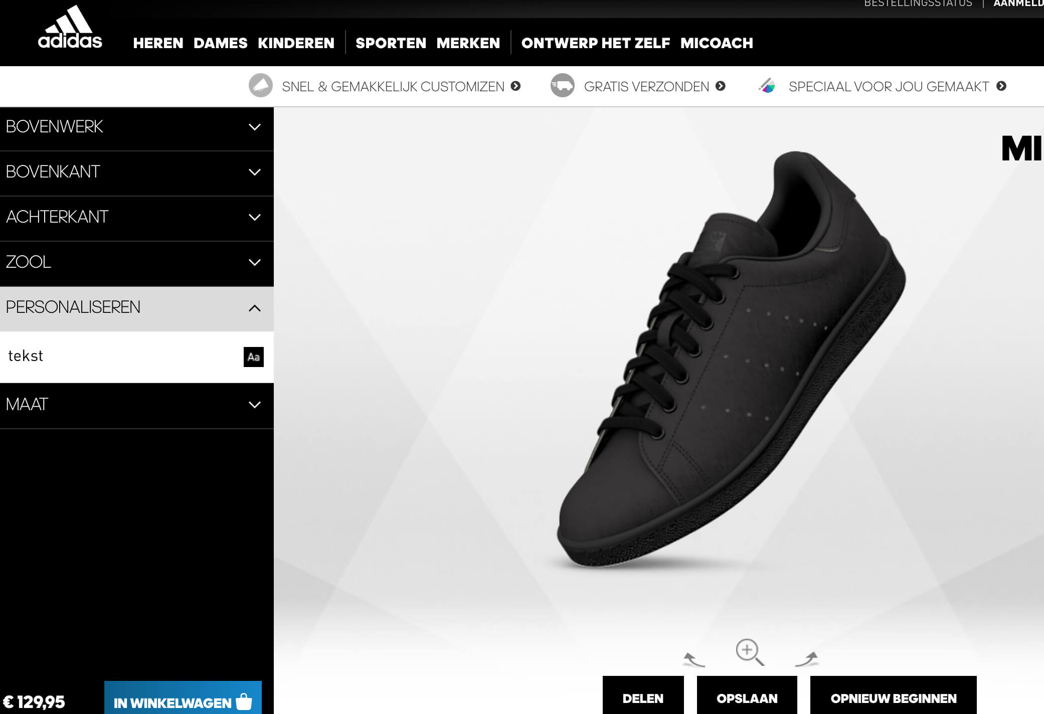 Adidas zelf ontworpen sneakers