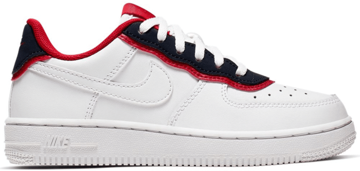 Nike Air Force 1 Low Double Layer White Obsidian Red (PS) BV1085-101