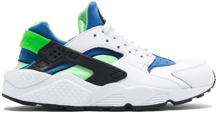 nike huarache white scream green