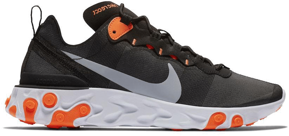 Nike React Element 55 Black Cool Grey Total Orange Bq6166 006 Zwart