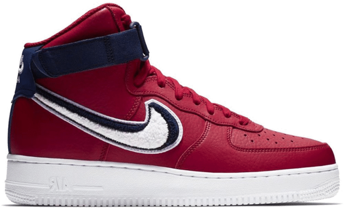 Nike Air Force 1 High 3D Chenille Swoosh Red White Blue 806403-603