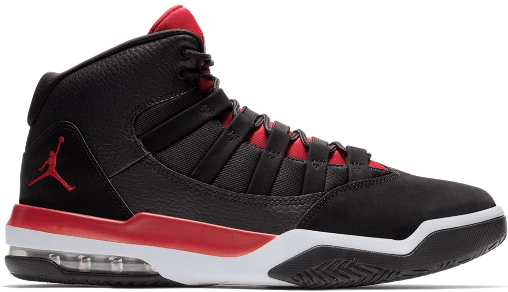 jordan max aura black white and red