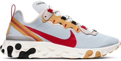 Nike React Element 55 Pure Platinum Club Gold Red CK6682-001