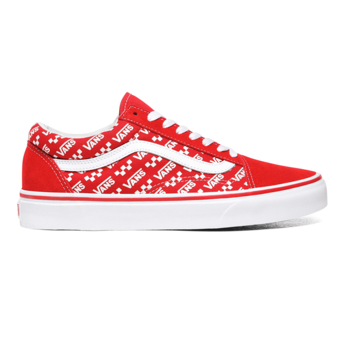 racing red vans old skool