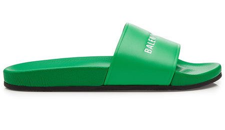 Balenciaga Leather Slides Green 506347WAL003775