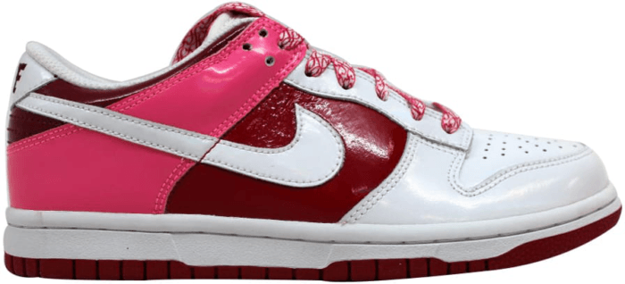 Nike Dunk Low White/White-Varsity Red-Team Red (W) 317813-114