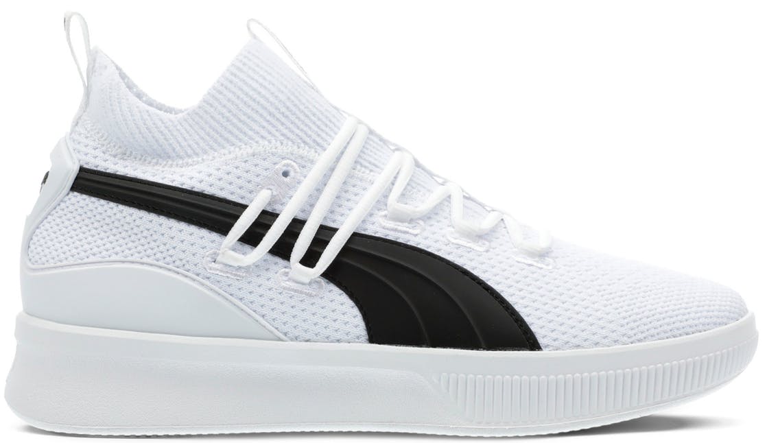 puma clyde court white and black