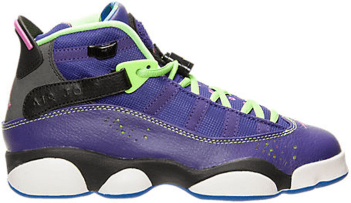 Jordan 6 Rings Bel-Air (GS) Court Purple/Club Pink-Black-Flash Lime 323419-515