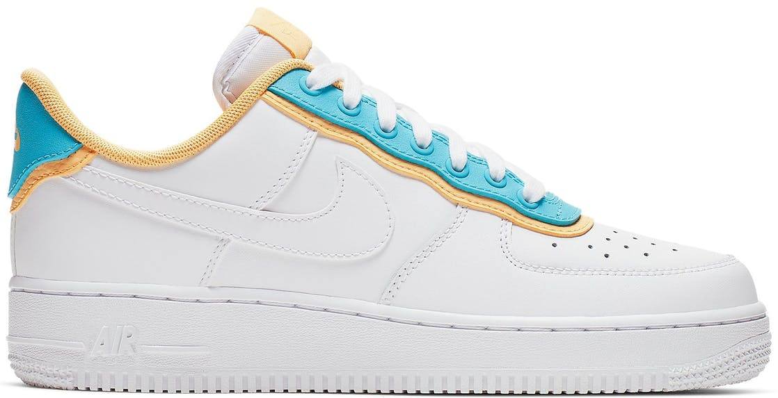 Nike Air Force 1 Low SE White Light Blue Fury Topaz Gold (W) AA0287-105 |  Wit