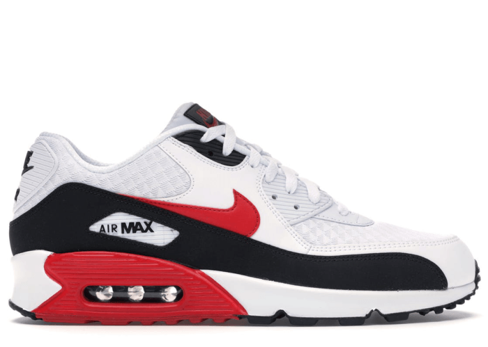 nike air max 90 white and university red