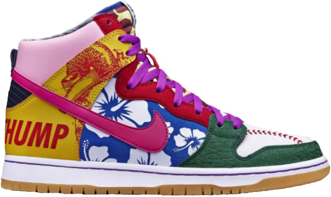 multi coloured nike high tops