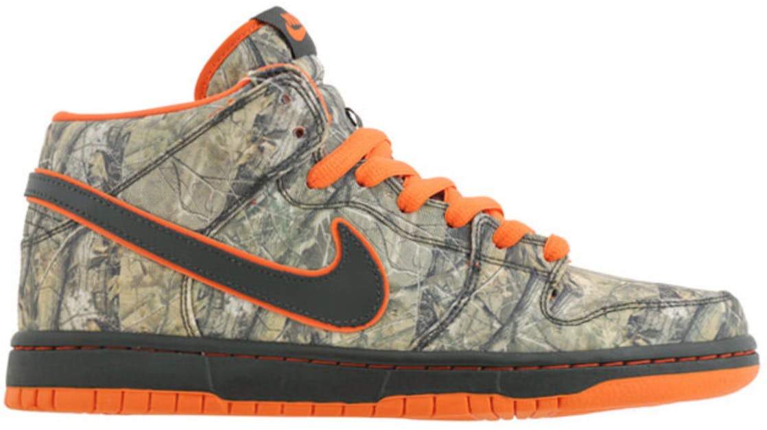 Nike Dunk Sb Mid Real Tree Camo Dark Army Dark Army Orange Blaze 300 Geen Kleur