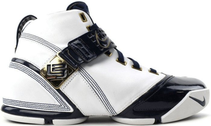 Nike LeBron 5 White Navy Metallic Gold 317253-141