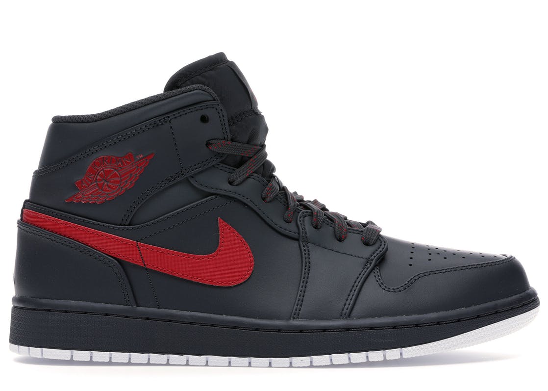 jordan 1 retro mid anthracite gym red