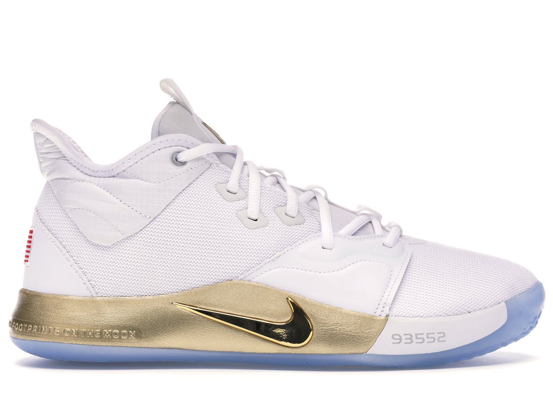 nike pg3 basketball shoes white and gold