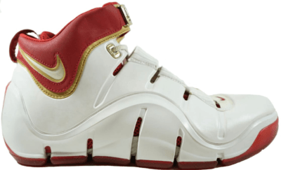 Nike LeBron 4 Home PE White/White-Varsity Red-Metallic Gold 314647-114