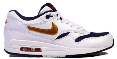 Nike Air Max 1 Essential Olympic (2015) White/Metallic Gold-Midnight Navy 537383-127