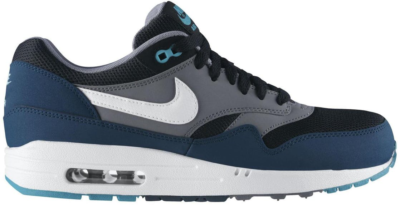 Nike Air Max 1 Black Mid Turquoise Black/White-Mid Turquoise-Cool Grey 537383-013
