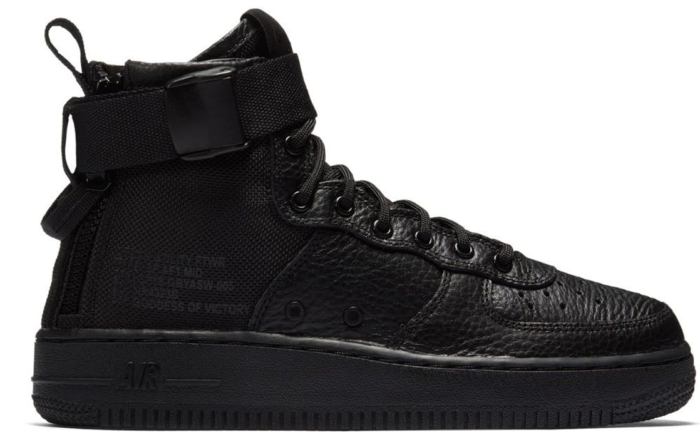 Nike SF Air Force 1 Mid Triple Black (GS) AJ0424-003 | Zwart