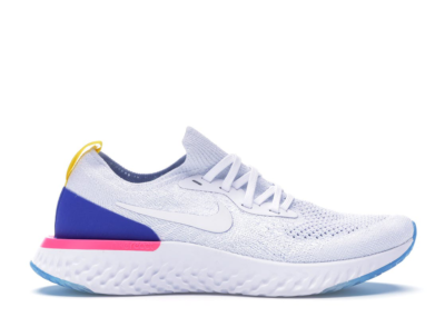 Nike Epic React Flyknit White Racer Blue Pink Blast (Women’s) AQ0070-101