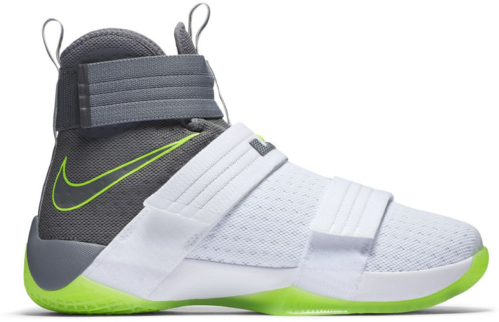Nike LeBron Zoom Soldier 10 Dunkman White/Cool Grey-Electric Green 844378-103
