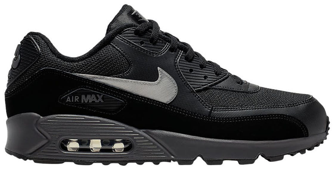 black and silver air max 90