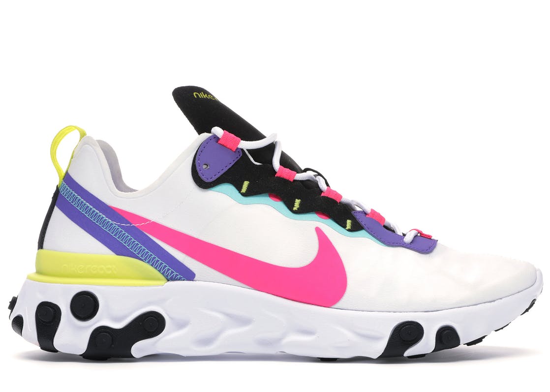 Nike React Element 55 White Psychic Purple Hyper Pink White Black Psychic Purple Hyper Pink Ck0846 100 Wit