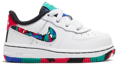 Nike Air Force 1 Low Crayon White Multi (TD) White/Hyper Blue-Neptune Green-Multi-Color CU4635-100