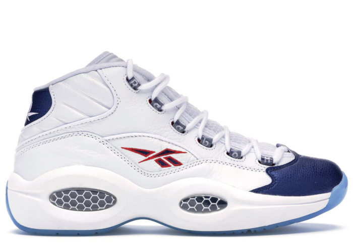 Reebok Question Mid Blue Toe 2016 White/Pearlized Navy/Red J82534