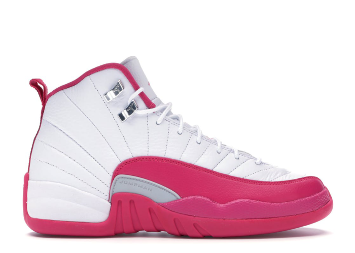 pink and white jordan 12