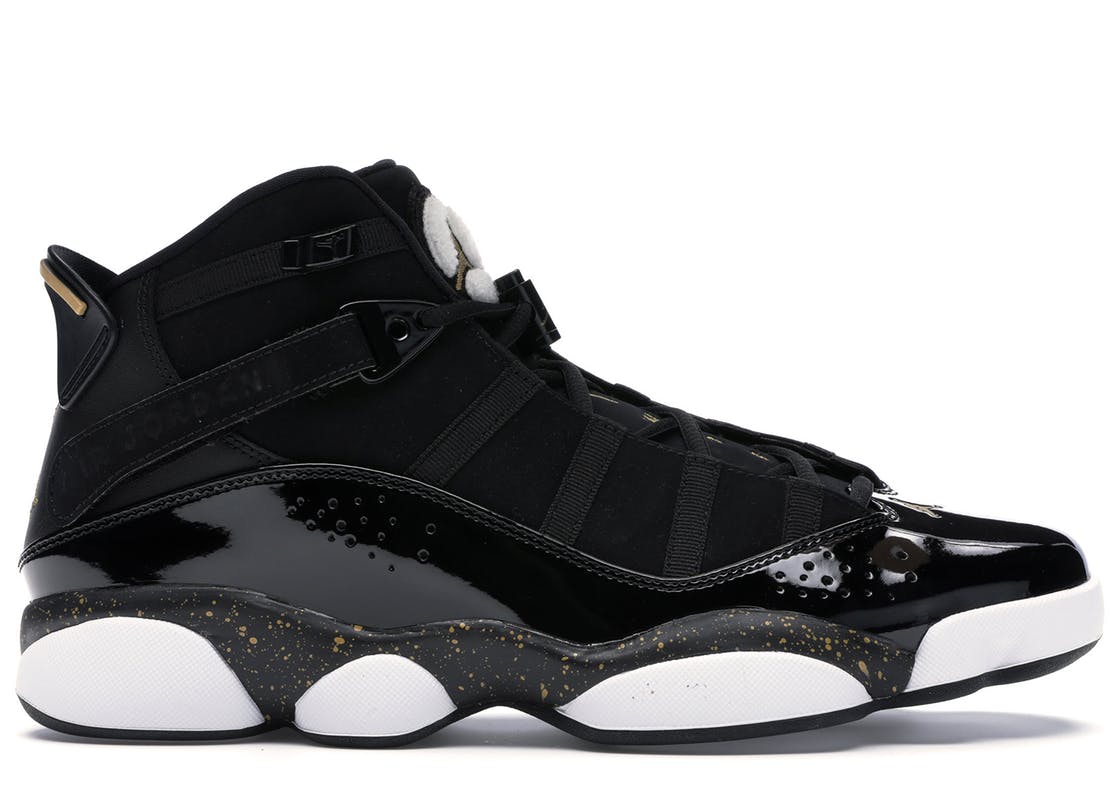 jordan 6 rings black white and gold