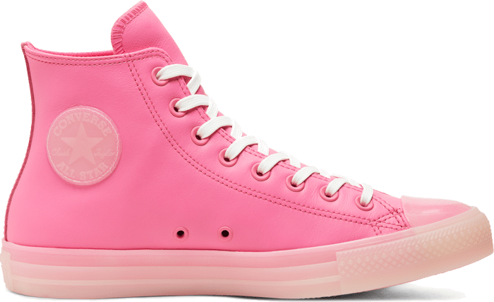 Converse Unisex Neon Leather Chuck Taylor All Star High Top Pink 166568C